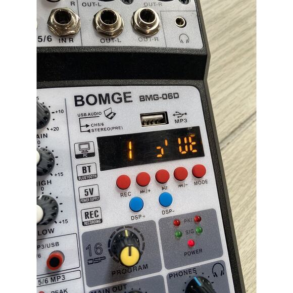 Bomge BMG-06D Compact 6-channel Audio Sound Mixer USB Interface Mixing Console - Picture 3 of 10